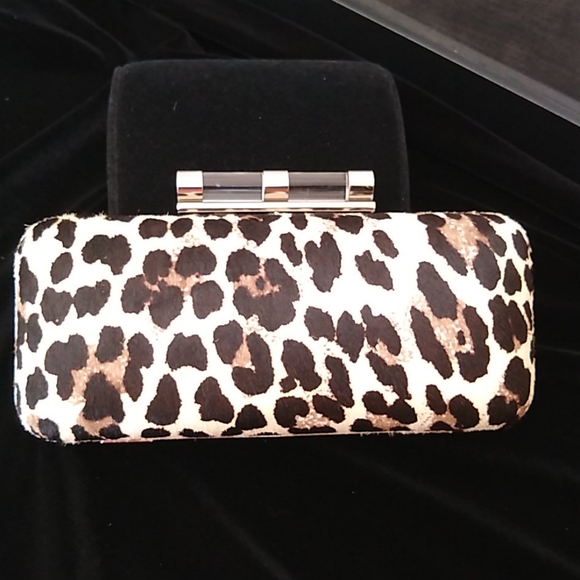 WHBM Leopard Haircalf Clutch